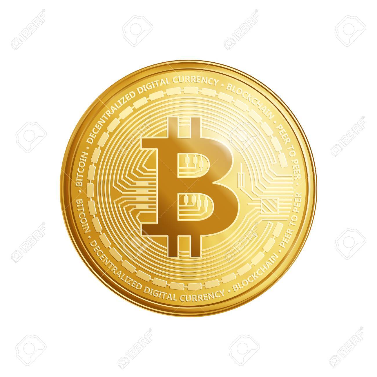 Gold!   en Bitcoin Coin Crypto Currency Golden Coin Bitcoin Symbol - 